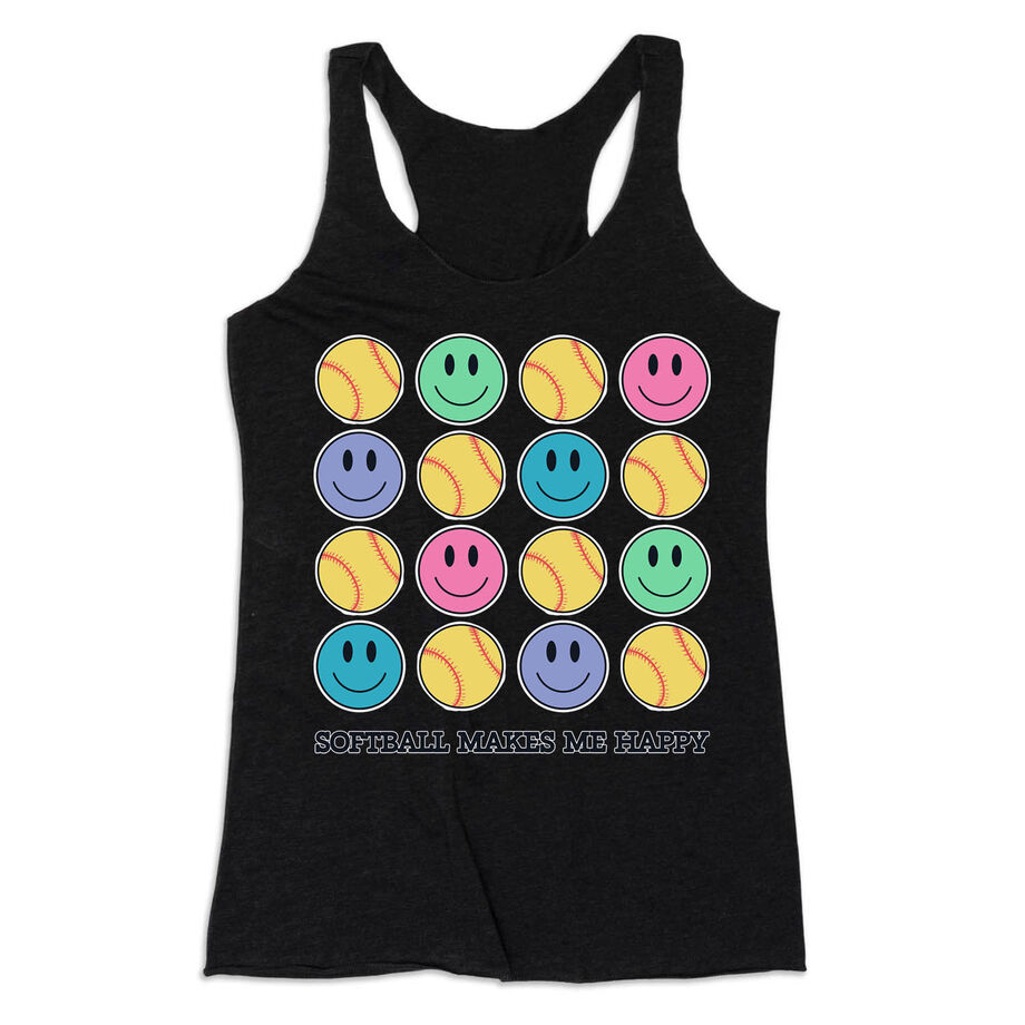 Softball Women's Everyday Tank Top - Softball Makes Me Happy