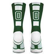 Team Number Woven Mid-Calf Socks - Green