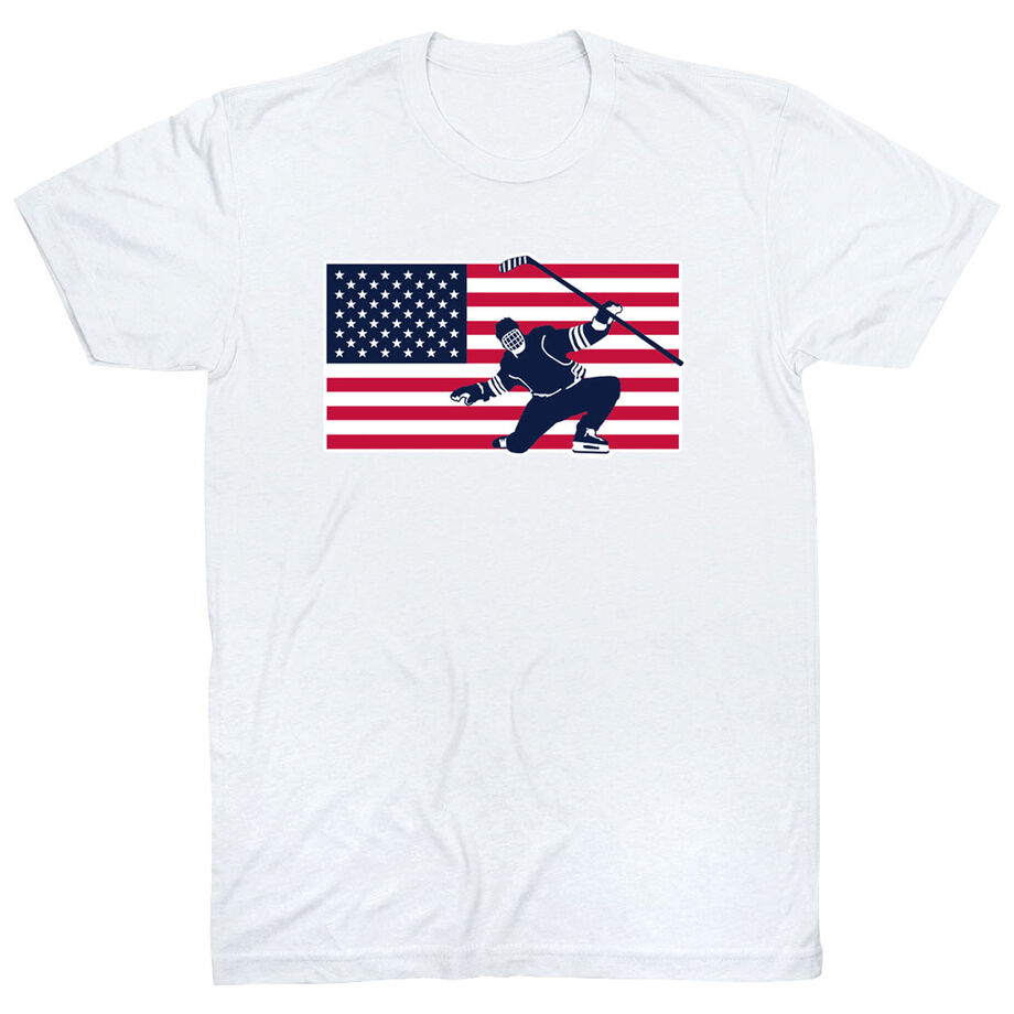 Hockey T-Shirt Short Sleeve - Patriotic Hockey
