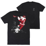 Guys Lacrosse Short Sleeve T-Shirt - Santa Laxer (Back Design)