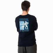 Guys Lacrosse Crewneck Sweatshirt - Survival of the Fittest (Back Design)