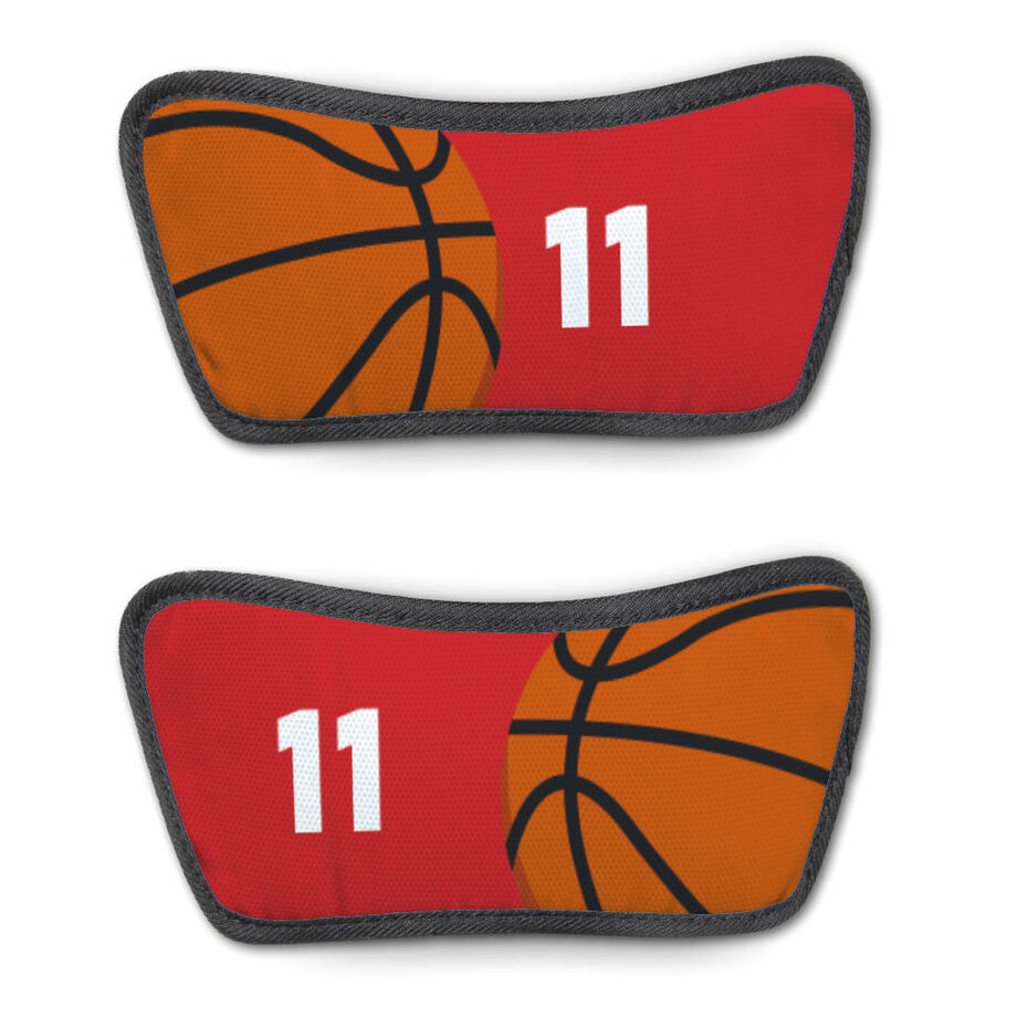Basketball Repwell&reg; Sandal Straps - Ball and Number Reflected