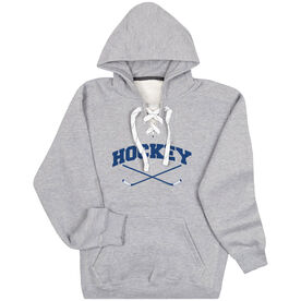 Hockey Sport Lace Sweatshirt - Hockey Crossed Sticks Logo