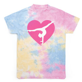 Gymnastics Short Sleeve T-Shirt - Gymnast Heart Tie Dye