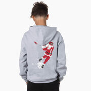 Guys Lacrosse Hooded Sweatshirt - Santa Laxer (Back Design)