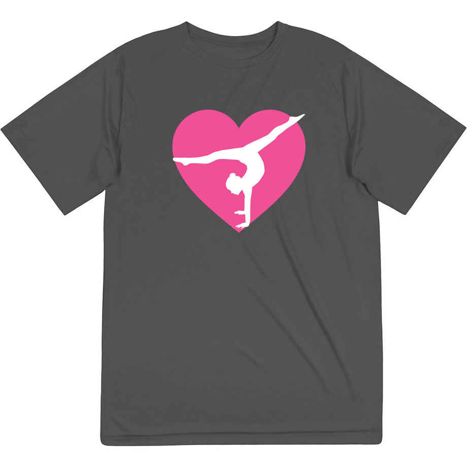 Gymnastics Short Sleeve Performance Tee - Gymnast Heart
