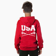 Guys Lacrosse Hooded Sweatshirt - USA Lacrosse (Back Design)