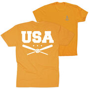 Baseball Short Sleeve T-Shirt - USA (Back Design)
