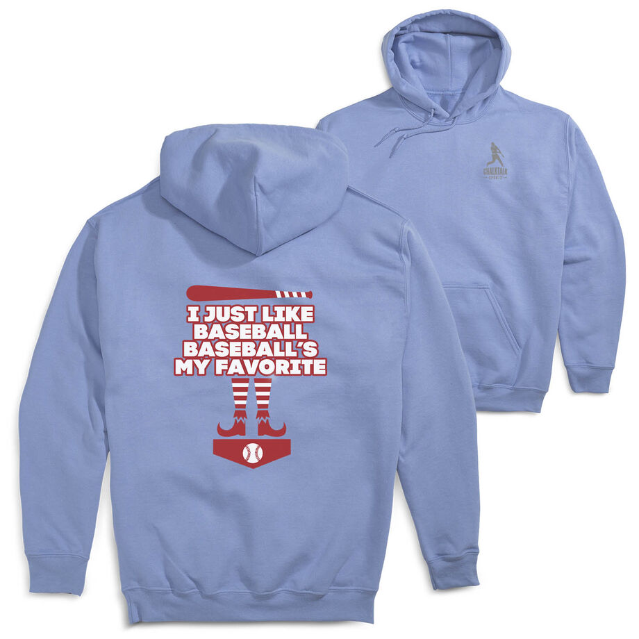 Baseball Hooded Sweatshirt - Baseball's My Favorite (Back Design)