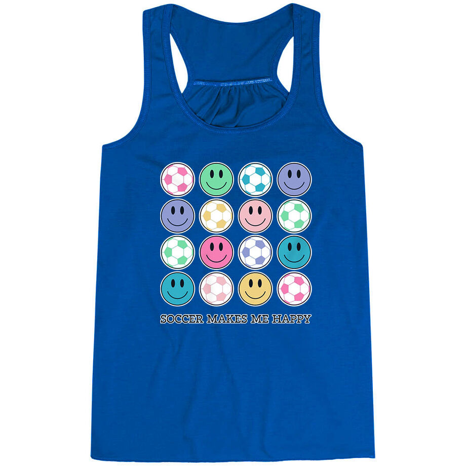 Soccer Flowy Racerback Tank Top - Soccer Makes Me Happy