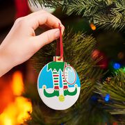 Tennis Round Ceramic Ornament - Elf Graphic