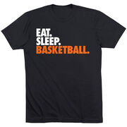 Basketball T-Shirt Short Sleeve Eat. Sleep. Basketball. [Adult Medium/Black] - SS