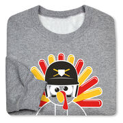Baseball/Softball Crewneck Sweatshirt - Goofy Turkey Player