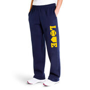 Softball Fleece Sweatpants - Softball Love (Yellow)