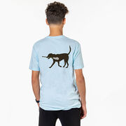 Guys Lacrosse Short Sleeve T-Shirt - Max The Lax Dog (Back Design)