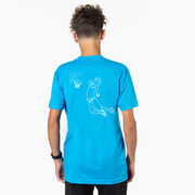 Basketball Short Sleeve T-Shirt - Basketball Player Sketch (Back Design)