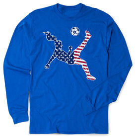 Soccer Tshirt Long Sleeve - Girls Soccer Stars and Stripes Player