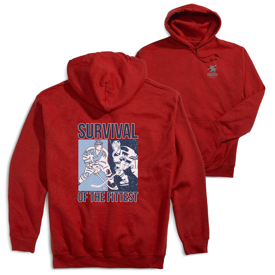 Hockey Hooded Sweatshirt - Survival of the Fittest (Back Design)