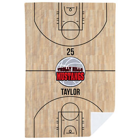 Basketball Premium Blanket - Personalized Court With Logo