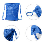 Soccer Drawstring Backpack - Soccer Girl Player Sketch