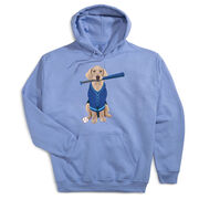 Baseball Hooded Sweatshirt - Dinger the Baseball Dog