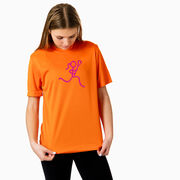 Girls Lacrosse Short Sleeve Performance Tee - Neon Lax Girl