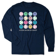 Soccer Tshirt Long Sleeve - Soccer Makes Me Happy