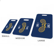 Tennis Bag/Luggage Tag - Personalized Text with Crossed Rackets