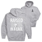 Baseball Hooded Sweatshirt - Raised In a Cage (Back Design)