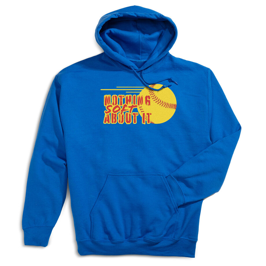 Softball Hooded Sweatshirt - Nothing Soft About It - Personalization Image