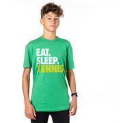 Tennis T-Shirt Short Sleeve Eat. Sleep. Tennis. [Green/Youth X-Large] - SS