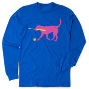 Softball Tshirt Long Sleeve - Mitts The Softball Dog