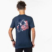 Guys Lacrosse Short Sleeve T-Shirt - Lacrosse Eagle (Back Design)