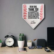 Premier Wooden Baseball Home Plate Plaque - Dear Dad