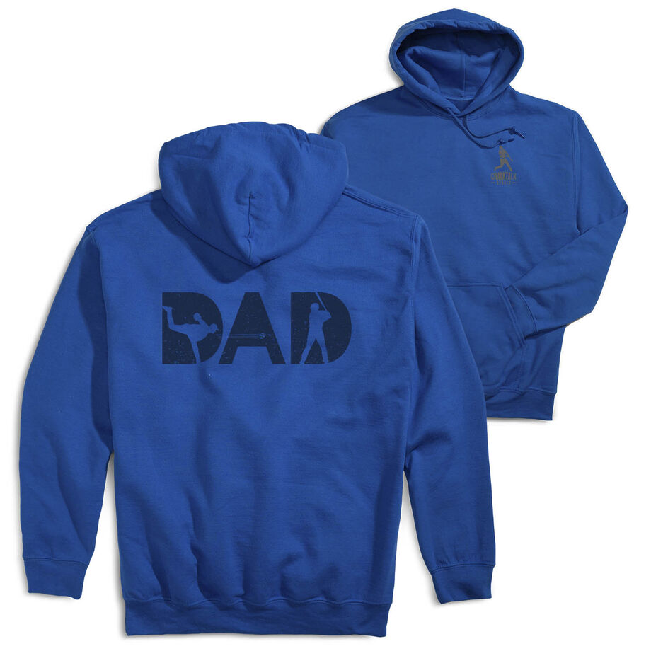 Baseball Hooded Sweatshirt - Baseball Dad Silhouette (Back Design)