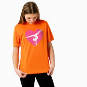 Gymnastics Short Sleeve Performance Tee - Gymnast Heart