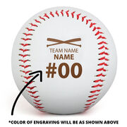 Engraved Baseball - Player Name, Number and Team