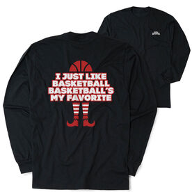 Basketball Tshirt Long Sleeve - Basketball's My Favorite (Back Design)
