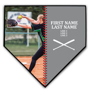 Softball Home Plate Plaque - Player Photo Stitch