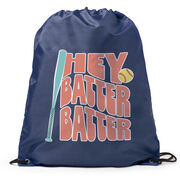 Softball Drawstring Backpack - Hey Batter Batter