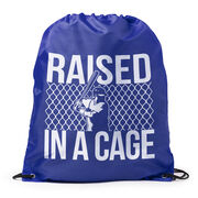 Raised In A Cage Baseball Drawstring Backpack