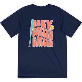 Softball Short Sleeve Performance Tee - Hey Batter Batter