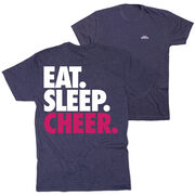 Cheerleading Short Sleeve T-Shirt - Eat Sleep Cheer (Back Design)