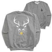 Softball Crewneck Sweatshirt - softball reindeer (Back Design)