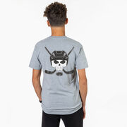 Hockey Short Sleeve Tee - Hockey Helmet Skull (Back Design)