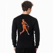 Baseball T-Shirt Long Sleeve - Home Run Zombie (Back Design)