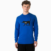 Guys Lacrosse Tshirt Long Sleeve - Max The Lax Dog