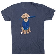 Baseball Short Sleeve T-Shirt - Dinger the Baseball Dog