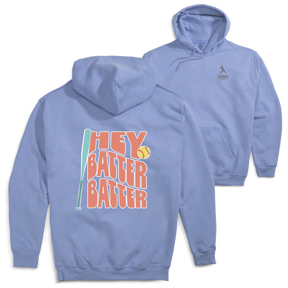 Softball Hooded Sweatshirt - Hey Batter Batter (Back Design)