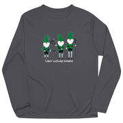 Guys Lacrosse Long Sleeve Performance Tee -  Laxin' With My Gnomies